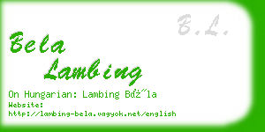 bela lambing business card